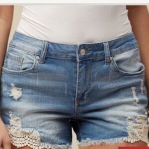 Alter’d State Denim Shorts Destructed Crochet 25